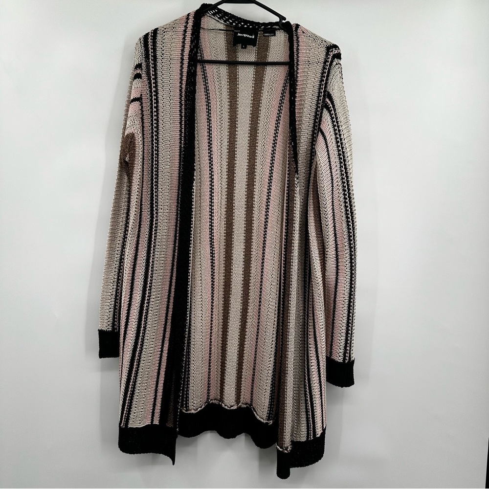 Desigual Women's Large Metallic Thread Open‎ Front Long Cardigan 22SWJF13